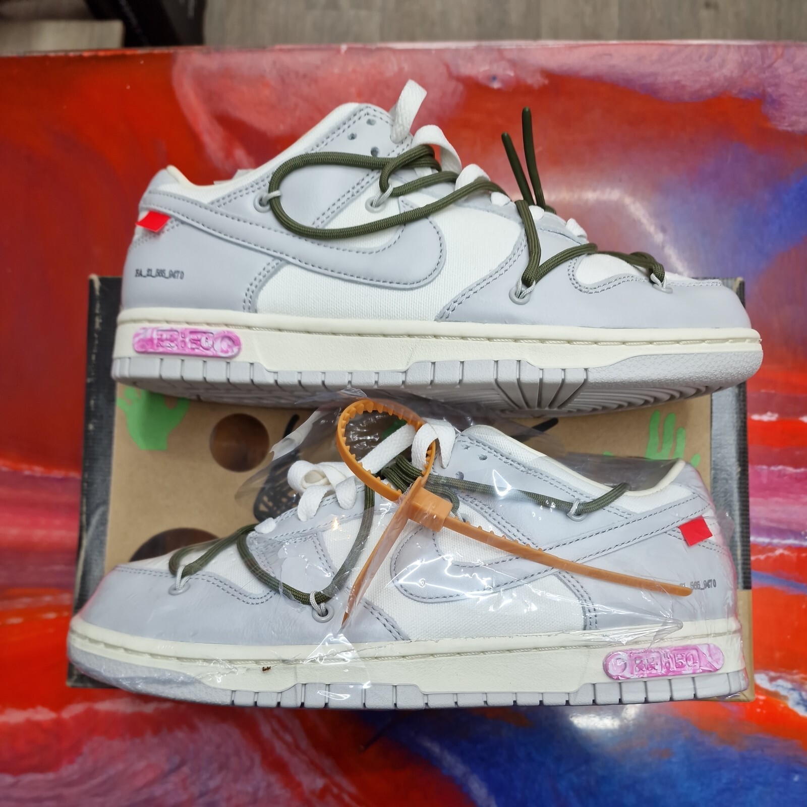 OFF WHITE X NIKE Nike Dunk Low x Off White 'Lotto 22' Taglia UK 7 Nuove con scatola