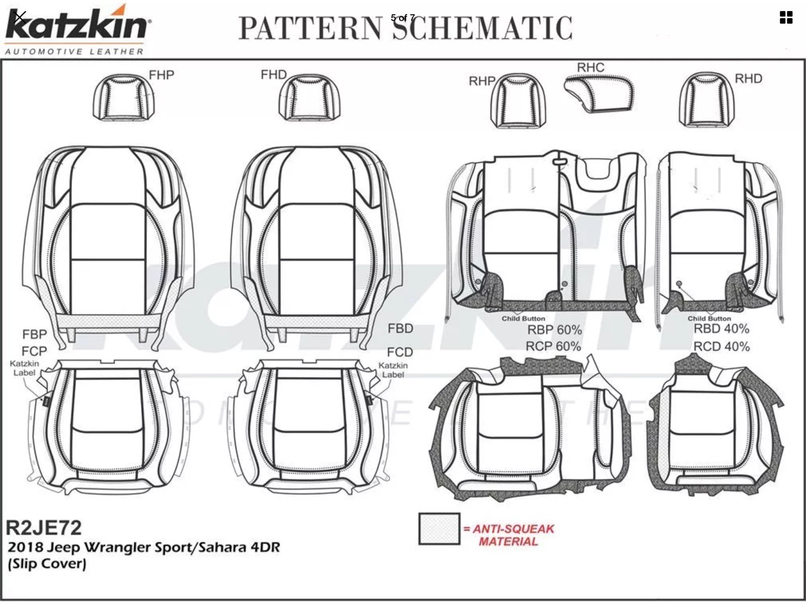 Leather Seat Covers Katzkin Fits Jeep Wrangler Sahara JL 4 Door 2018