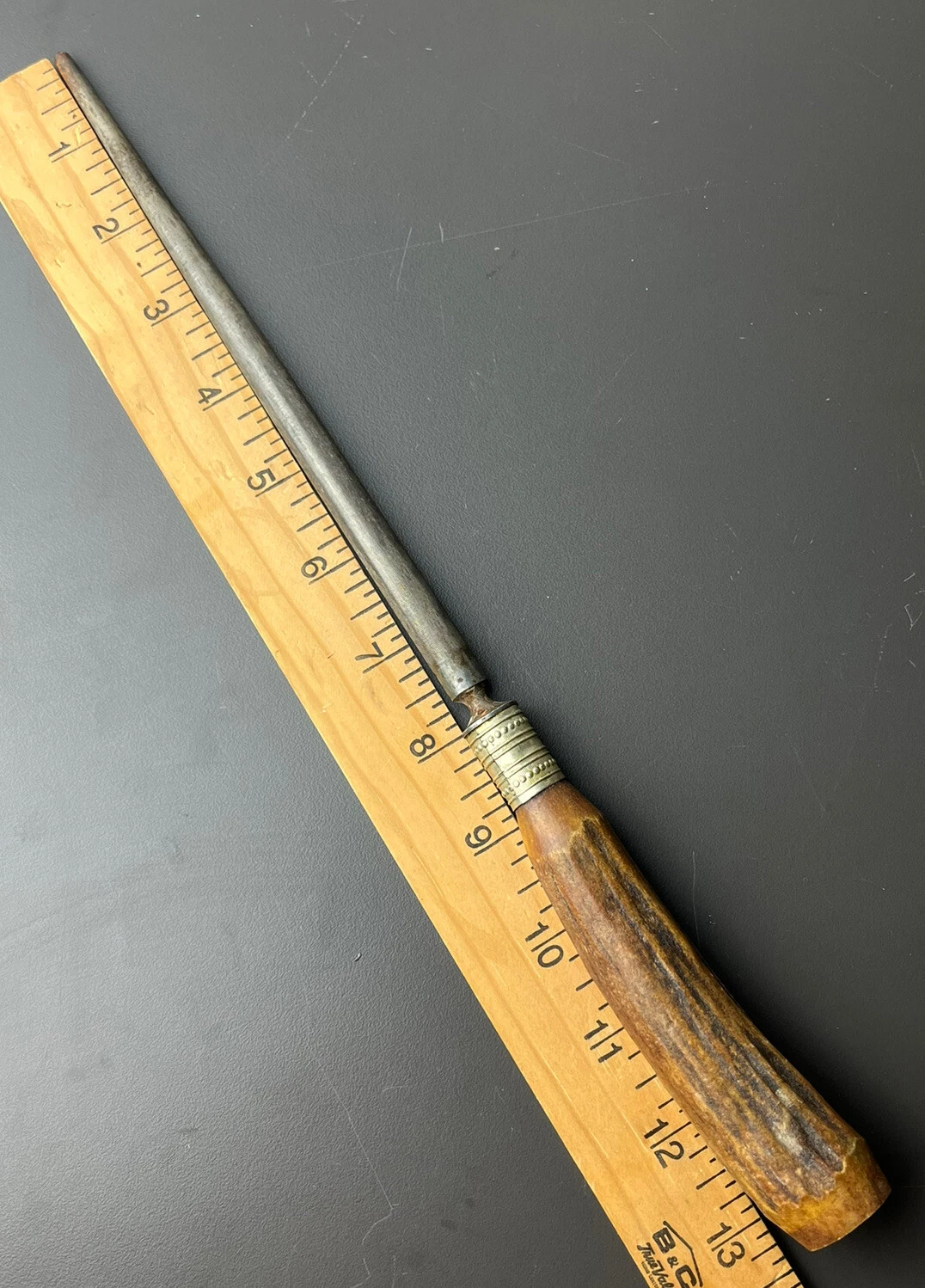 Vintage Antler Handle 8” Knife Sharpener Honing Rod Steel Hunter MCM
Opens in a new window or tab