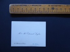 Calling card US British expat 1900s France Edward Leyba Avenue d'Lena