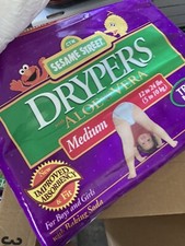 Vintage 1999 Drypers size 3 Medium 24 diapers Sealed Sesame Street Plastic Tabs