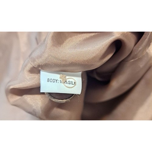 Kay Unger Women's Silk Size 6-S Gold Beige Solid Button Up Embroidered Jacket - Picture 6 of 7