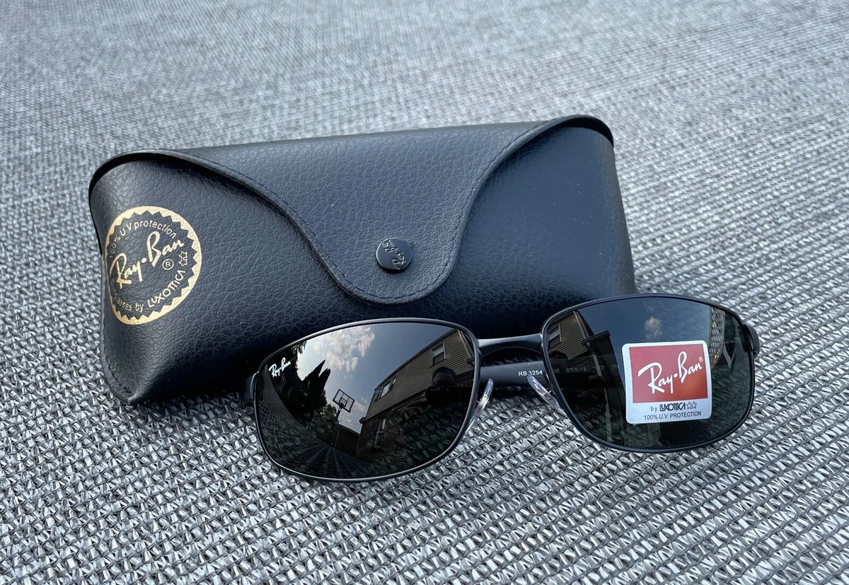 Ray-Ban RB3254 Matte Black / Crystal Green Len Sun Glasses | eBay