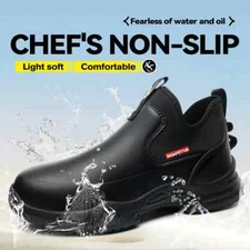 Chef Shoes Four Season Anti Slip Oil Resistant Waterproof Bathroom Men Work Boot