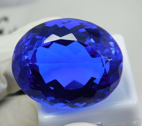 AAA+ 93.55 Ct. Large Blue Tanzanite Oval Cut Loose Gemstone Gift for Women/Her - Picture 4 of 7