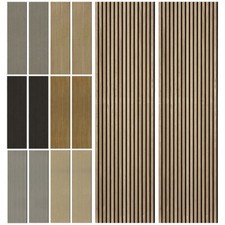 2x Acoustic Wood Slat Wall Panels Contemporary Wall & Ceiling Panelling 240x60cm