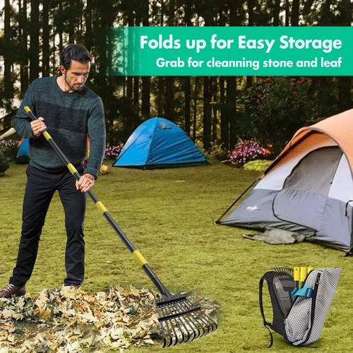 Rake60 Inch Heavy Duty Small Garden Rake 11 Metal Tines -8.5 inch Wide Adjust... - Picture 7 of 7