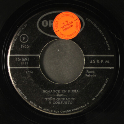 TONO QUIRAZCO Y CONJUNTO: romance en rusia / crema batida ORFEON 7'' Single