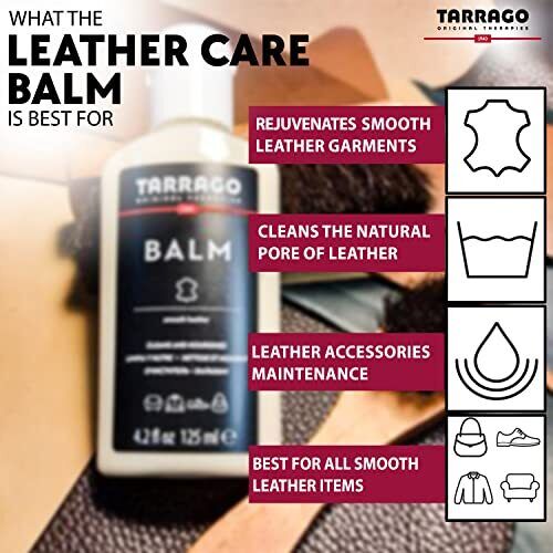 Tarrago Leather Balm Conditioner- Nourishes and Restores Color for Smooth, Patent, Exotic, and Reptile Leather - 4.23oz