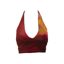Recycled Reversible Crop Top Boho Festival Halterneck Bralette One Size P131