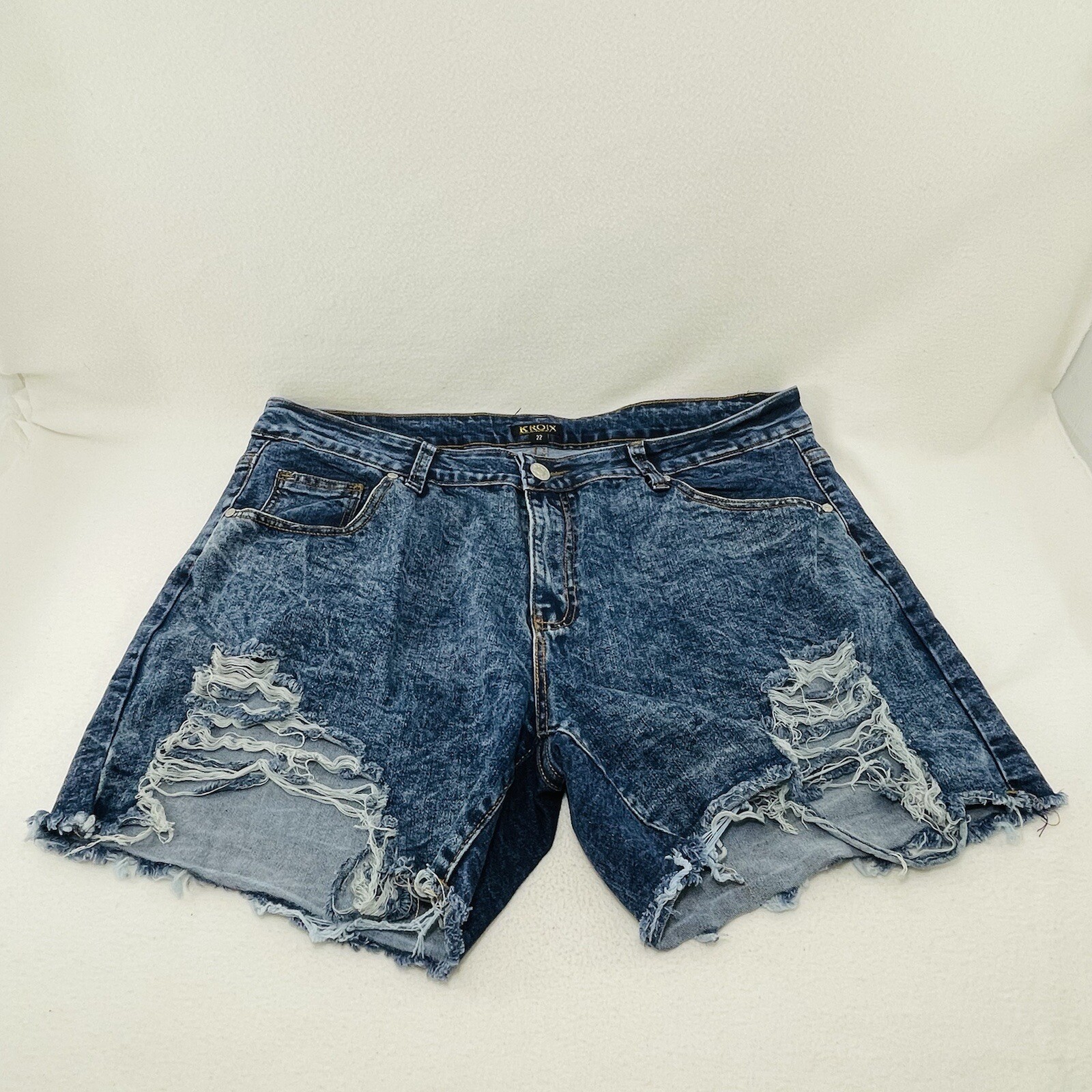 Kroix Jean Shorts Plus Women Size 22 Blue Distres… - image 1