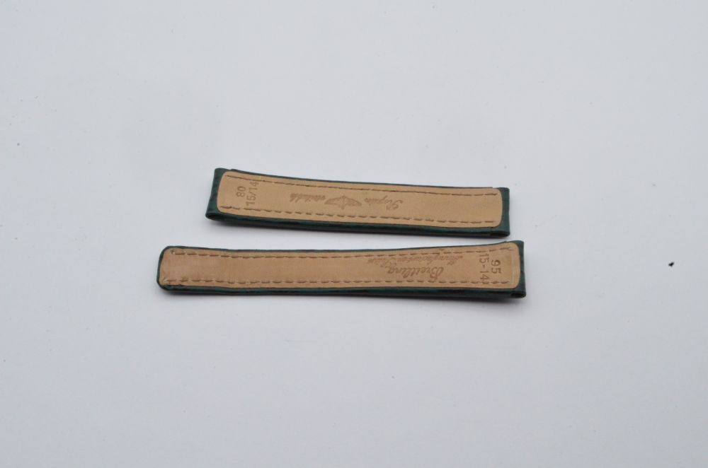 Bracelet Cuir Vert D'Origine Breitling (OEM) - Largeur 15 Mm, Avec Boucle - Neuf Sans Étiquette