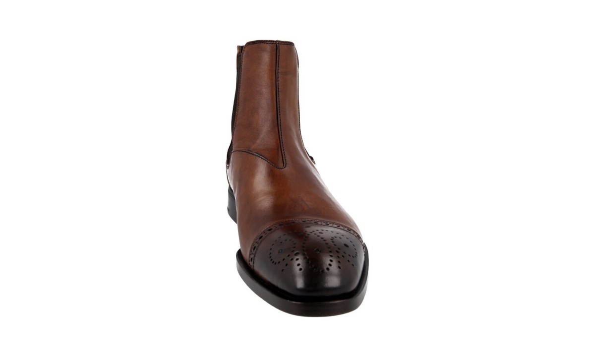 Prada Brown Leather Chelsea Boots with captoe Brogue boots Chelsea boots | Prada | OTTODISANPIETRO main image 2