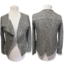 Michael Star’s Size 0S Gray Long Sleeve Open Front Knit Jacket Lined EUC