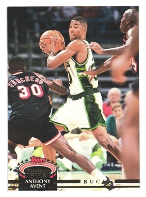 1992-93 Topps Stadium Club NBA Milwaukee Bucks Anthony Avent