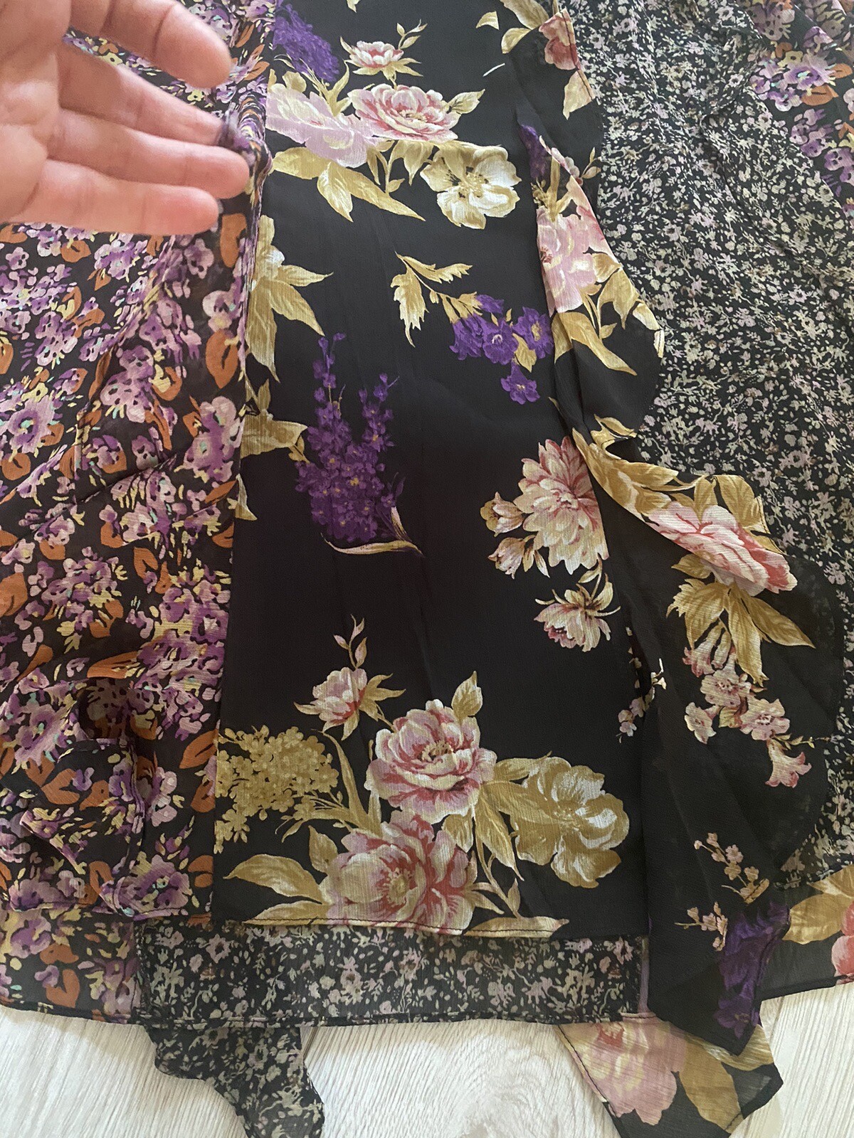 Polo Ralph Lauren Black Floral Print Petite BOTHNAY MID - Pencil skirt S And M image 10