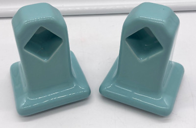 Vintage Turquoise Aqua Blue Ceramic Tile-In Wall Bathroom Towel Bar Holder Set