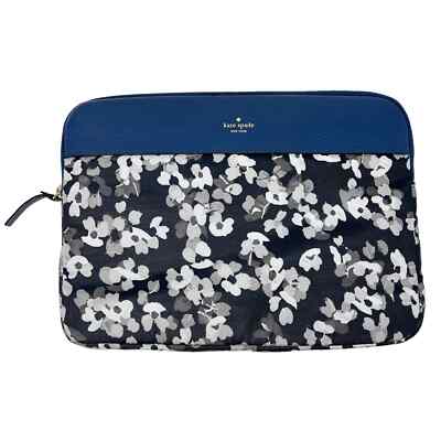 Kate Spade Laptop Sleeve Zip Case Grove Street Floral Fabric Blue - Main Image