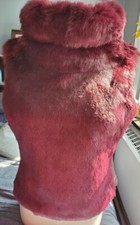 Fubu Faux Fur Vest Bordeaux