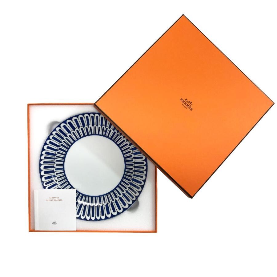 Hermes Bleus d'Ailleurs Set of 2 Dessert Plate 22 cm blue