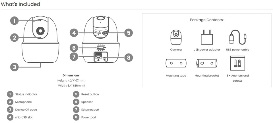 Lorex 2K Pan-Tilt Wi-Fi Security Camera Biuld-in 16GB W462AQC-E - Image 3 of 4