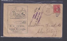 1910 HORSE & CARRIAGE ILLUSTRATED ADVERTISING C.C.  FROM ELLOREE SC