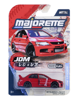 MAJORETTE JDM LEGENDS MITSUBISHI LANCER EVOLUTION IX 9 ROT 1:64 NEU MODEL METAL