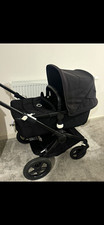 Bugaboo Fox Black Pram Pushchair, Single Seat, Adjustable Handles, Swivel Wheels