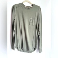 Abercrombie & Fitch Men Medium Long Sleeve Shirt Pocket Soft A&F Tee Green