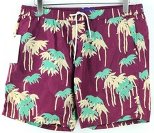 Scotch Soda Ams Couture Men's Swimwear L Purple Palm Print Slip-On