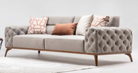 Couch Polstersofa Dreisitzer Sofa 3 Sitzer Stoffsofa Grau Moderne