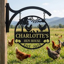 Personalized Chicken Coop Sign-Custom Hen House Metal Wall Art