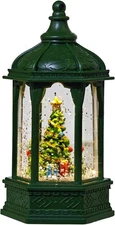 Christmas Snow Globe, Glitter Lighted Snow Globes Lantern Tabletop Decor-Christm