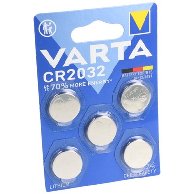 Varta Batterie Lithium, Knopfzelle, CR2032, 3V Electronics, Retail Blister 5-Pac