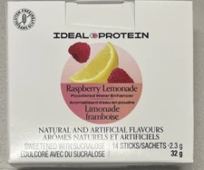 Ideal Protein Raspberry Lemonade Powdered Water Enhancer 14 packets BB 12/31/26