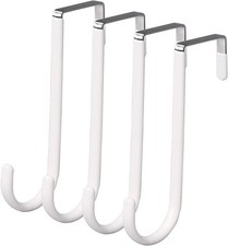 Over The Door Hooks, 4 Pack Hangers Hooks with Rubber Prevent Scratches Heavy