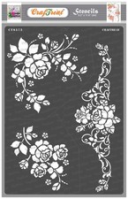 CrafTreat Reusable Rose Stencils for Painting on Wood, Canvas, Paper, White