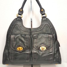 Black Leather Zip Closure Womens Shoulder Bag
