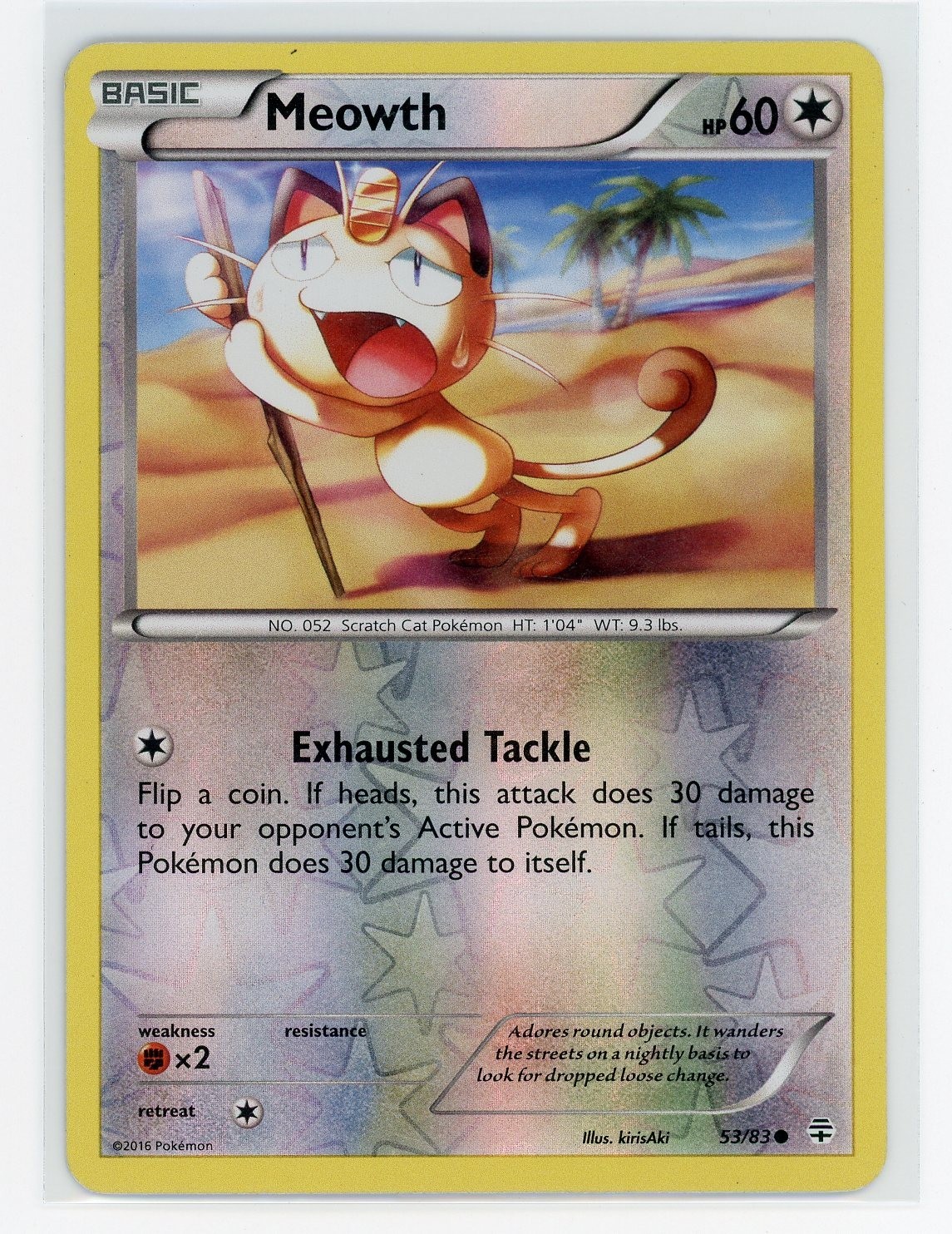Pokemon TCG - Meowth 53/83 - Generations - Reverse Holo