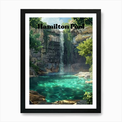 Hamilton Pool Texas Preserve Reise gerahmtes Wandbild Poster Leinwanddruck Bild
