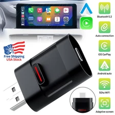 USB Auto Wireless CarPlay Adapter BT 5.2 5GHz WiFi Auto OTA For iPhone Plug&Play
