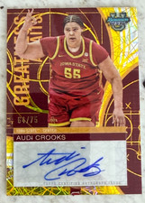 Topps 2024-25 Bowman University Best Audi Crooks Auto Yellow Lazer /75