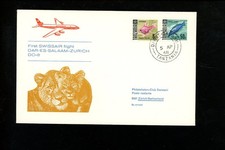 Postal History First Flight Swissair 4/5/1968 Dar es Salaam Tanzania Switzerland