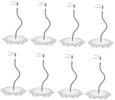 8-Pack Clear Adjustable Action Figure Stand with Metal Clips Flexible 8 Pack