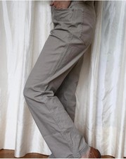 Chino beige khaki Pants pockets high waist straight leg vintage 4/6