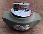 antique lighter N586 VINTAGE GREEN WEDGWOOD JASPERWARE TABLE LIGHTER BY RONSON