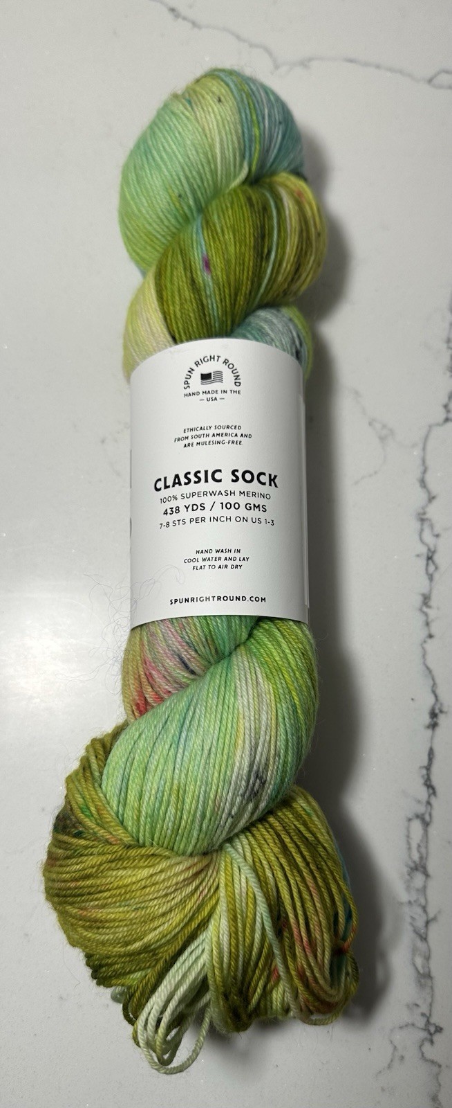 Spun Right Round Yarn ~ Classic Sock 100% Superwash Merino - Poison Dart