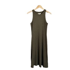 Madewell Westville Tank Midi Dress in Olive Tree Knit Minimalist Size Small