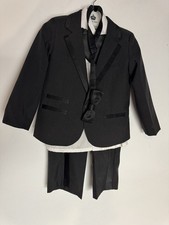 Beau Kid Boys Black Tuxedo Suit Size 2 Formal Wedding Ring Bearer Set