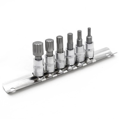 DAKCOS 6pcs Spline Socket Set, M4-M12 for 1/4'' Drive, XZN M4,M5,M6,M8,M10,M12 